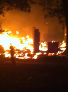 Fire As It Burned Down Our Neighbor's House and Approached Our Woodlot before Dying Down  